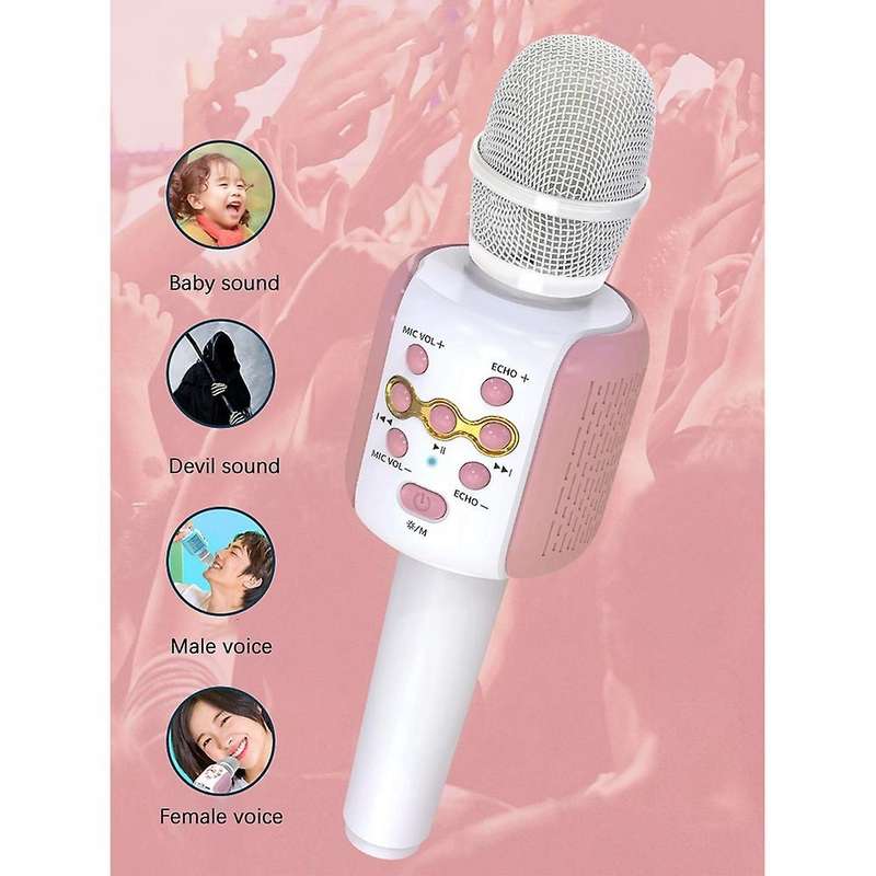 Wireless Bluetooth Microphone Portable Handheld Microphone Pink