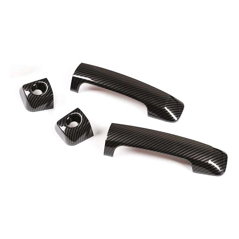 Car Exterior Door Handle Decorative Cover Trim 4pcs,abs Carbon Fiber