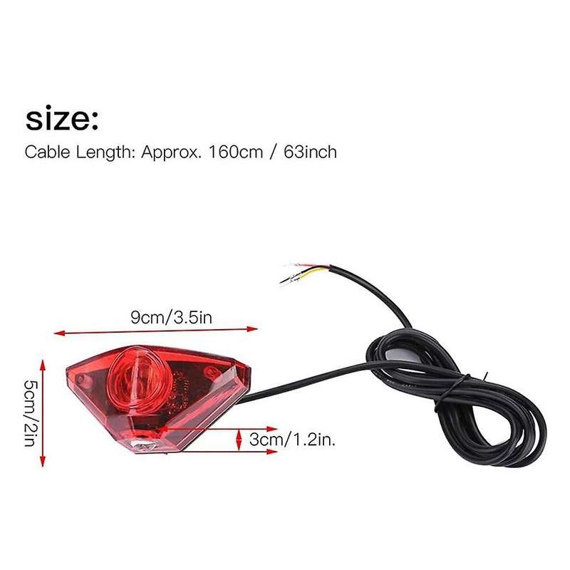 2x Ebike Brake Rear Light Electric Bicycle Tail Light Dc6v 12v 24v