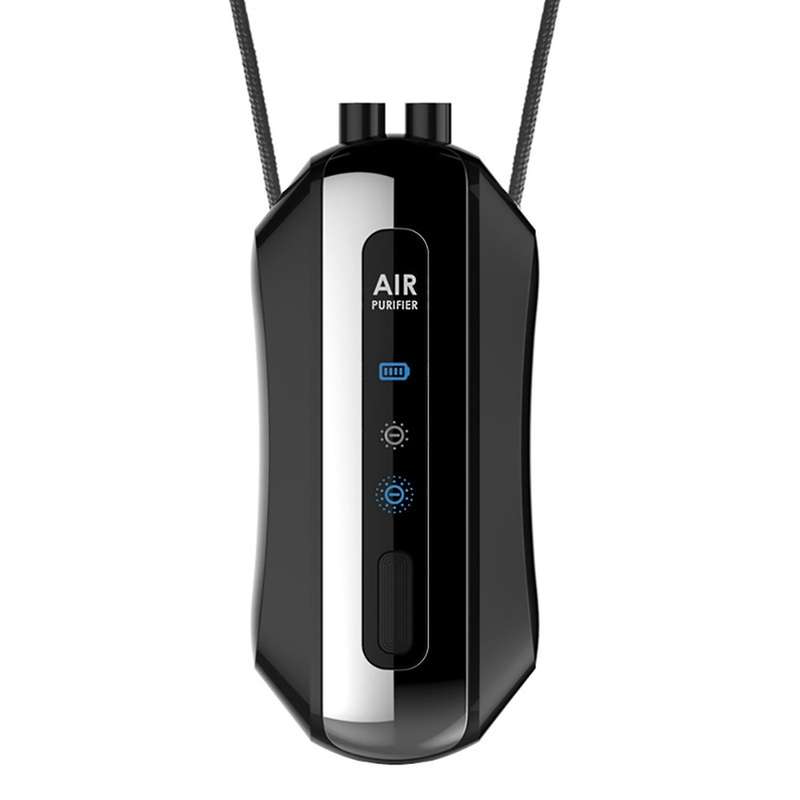Wearable Portable 700mah Hanging Neck Air Purifier Black (lanyard)