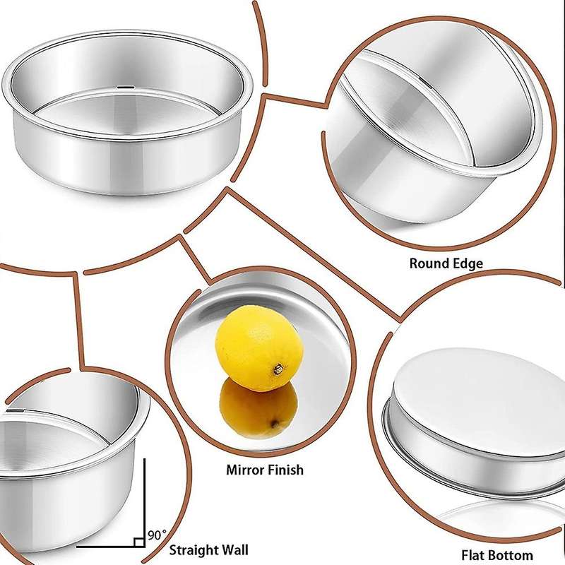 6 Inch Cake Pans Set Of 4,mold Baking Tool for Cake Pizza, Quiche