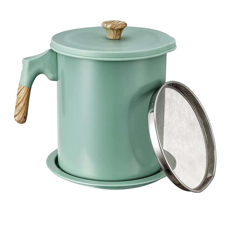 Bacon Grease Container with Strainer Fine Mesh 1.7l