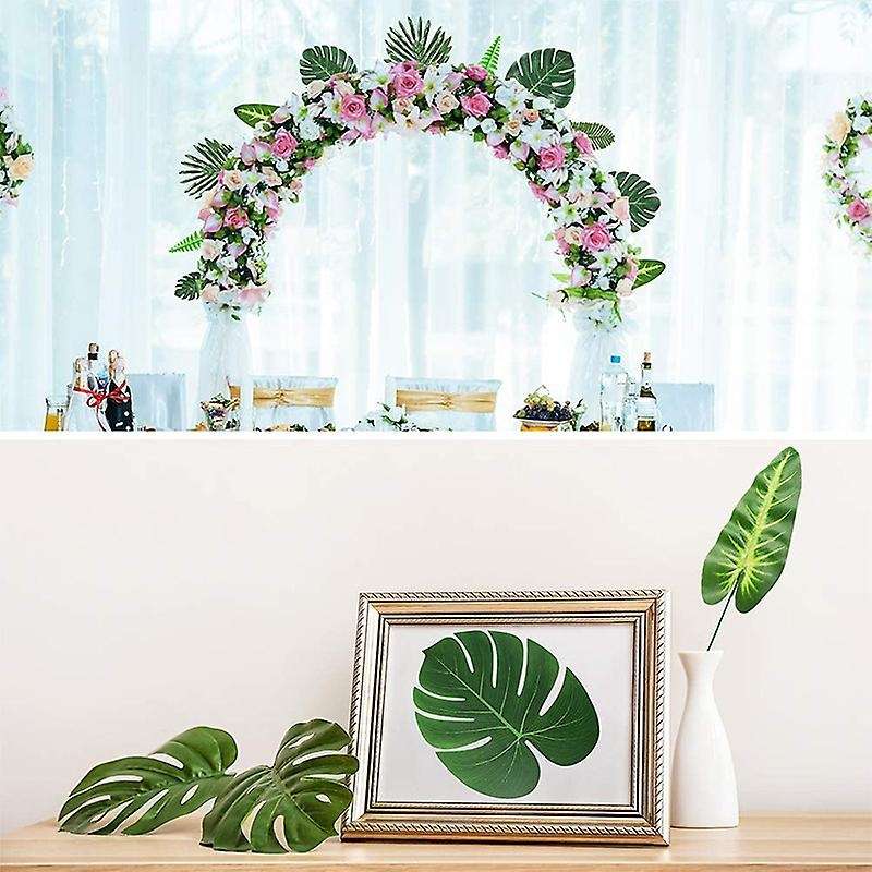 12 Kinds Artificial Palm Leaves with Stems Jungle Leaves Decorations