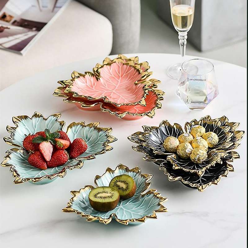 Phnom Penh Maple Leaf Plate Ceramic Jewelry Storage Tray Tableware A
