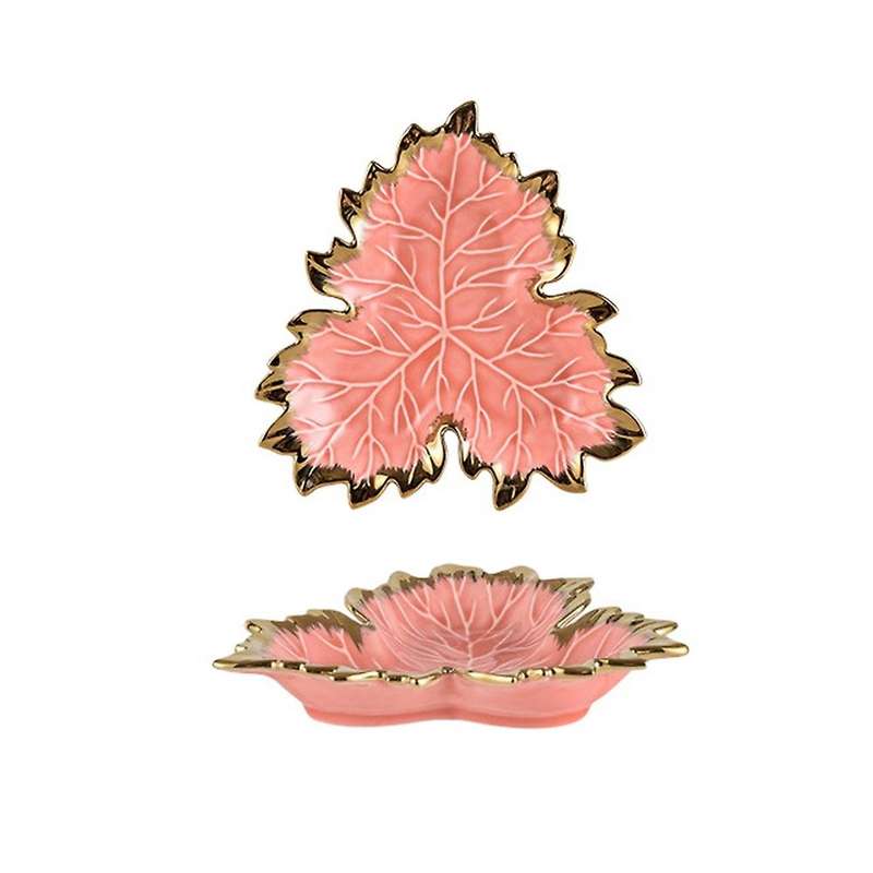 Phnom Penh Maple Leaf Plate Ceramic Jewelry Storage Tray Tableware A