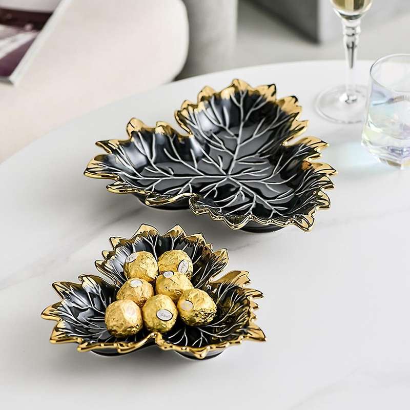 Phnom Penh Maple Leaf Plate Ceramic Jewelry Storage Tray Tableware A