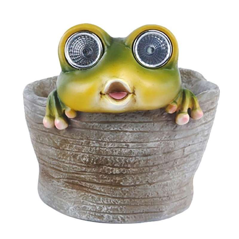 Frog Garden Decor Solar Frog Light Figurines Frog Shaped Statue S