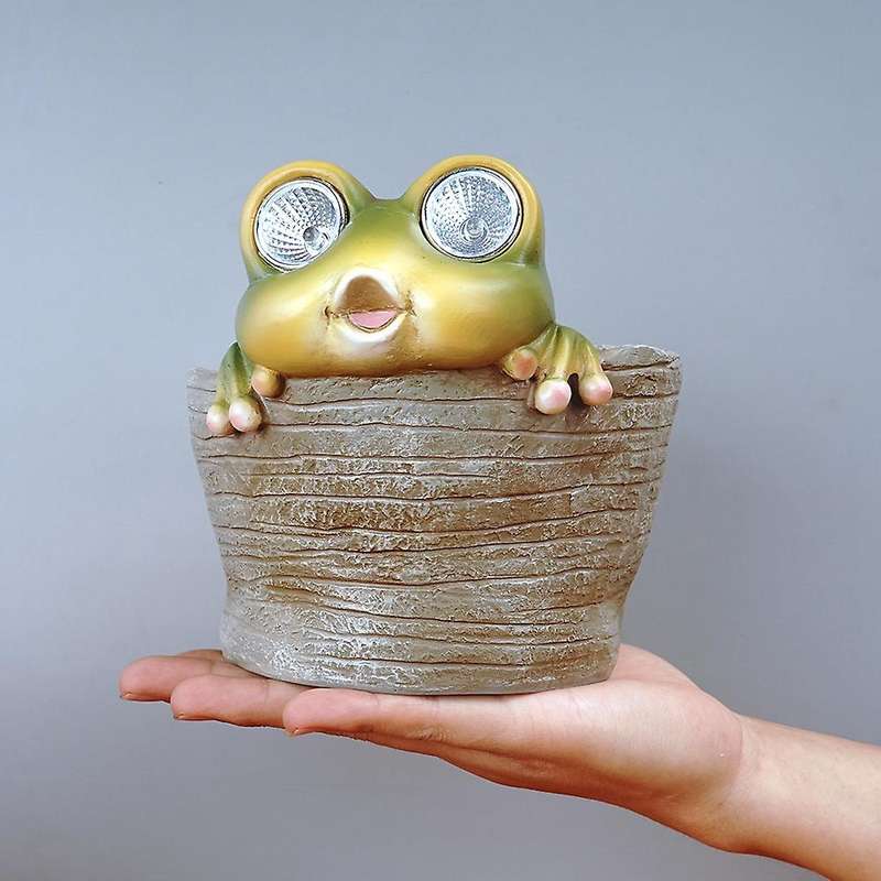 Frog Garden Decor Solar Frog Light Figurines Frog Shaped Statue S