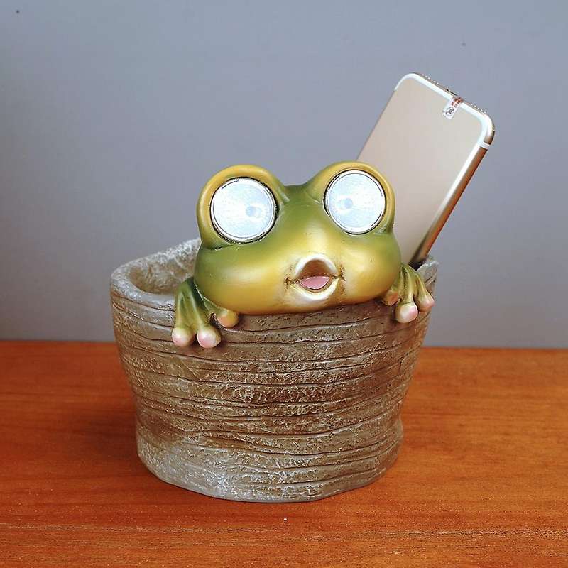 Frog Garden Decor Solar Frog Light Figurines Frog Shaped Statue S