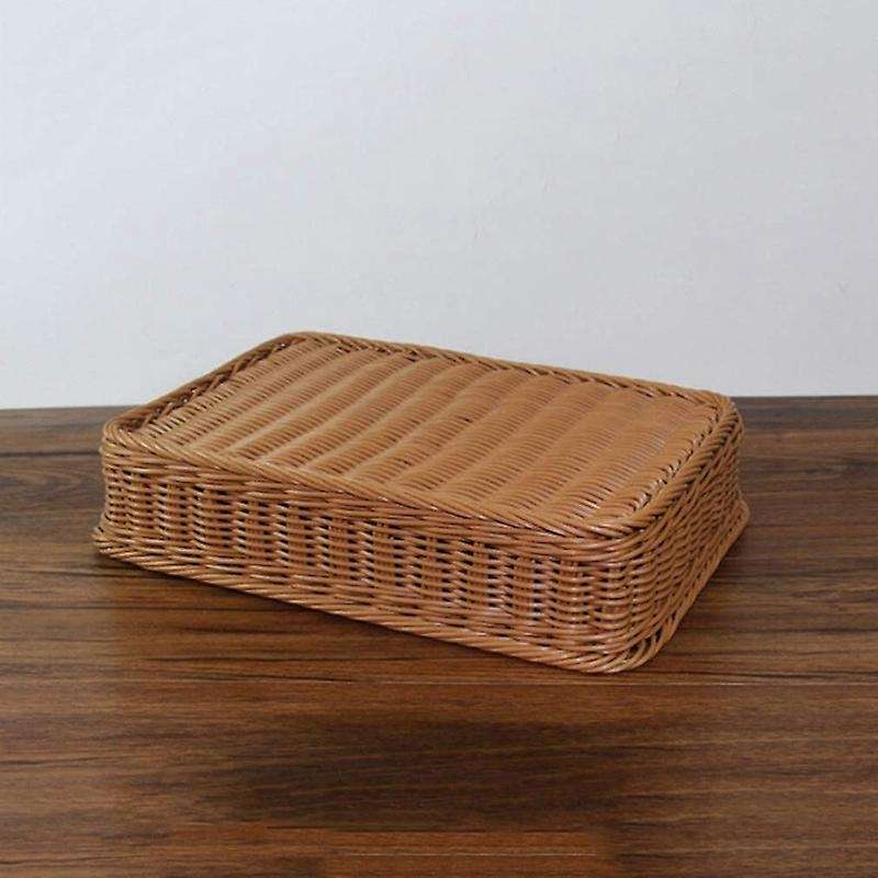 Kitchen Cutlery Storage Basket 4 Compartments Rattan Storage Tray