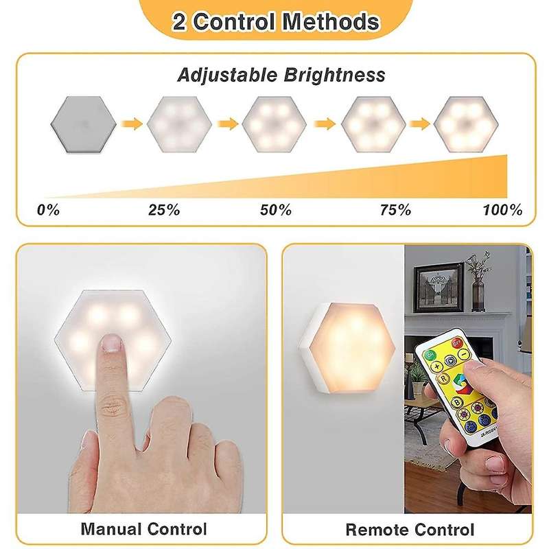 Led Puck Lights 6 Pack with Remote Control Rgb Led Stick On Lights