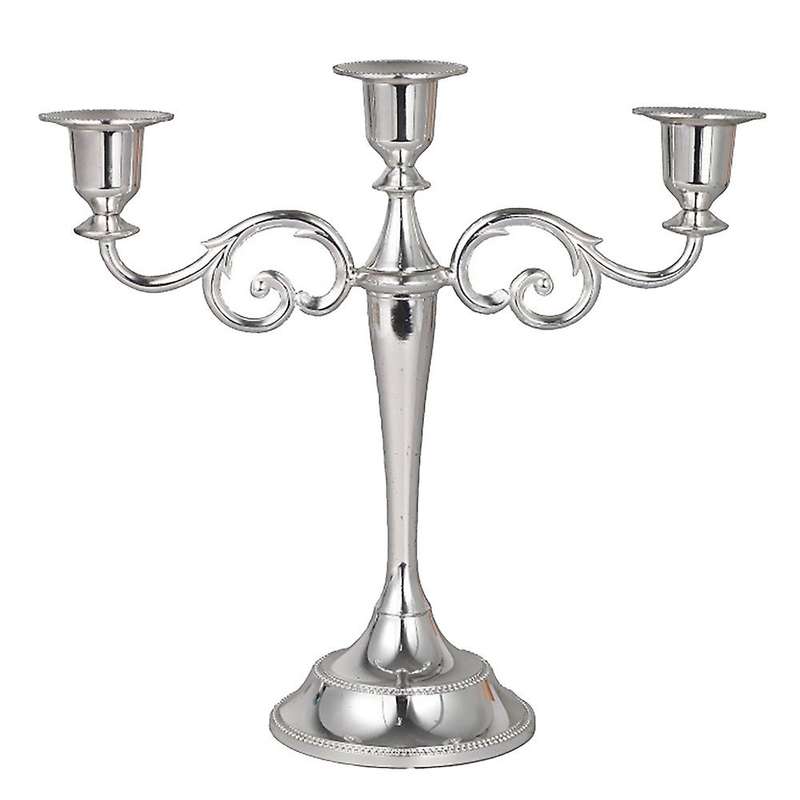 3 Arms Candle Holder Rack Metal Wedding Candlestick Decor for Home