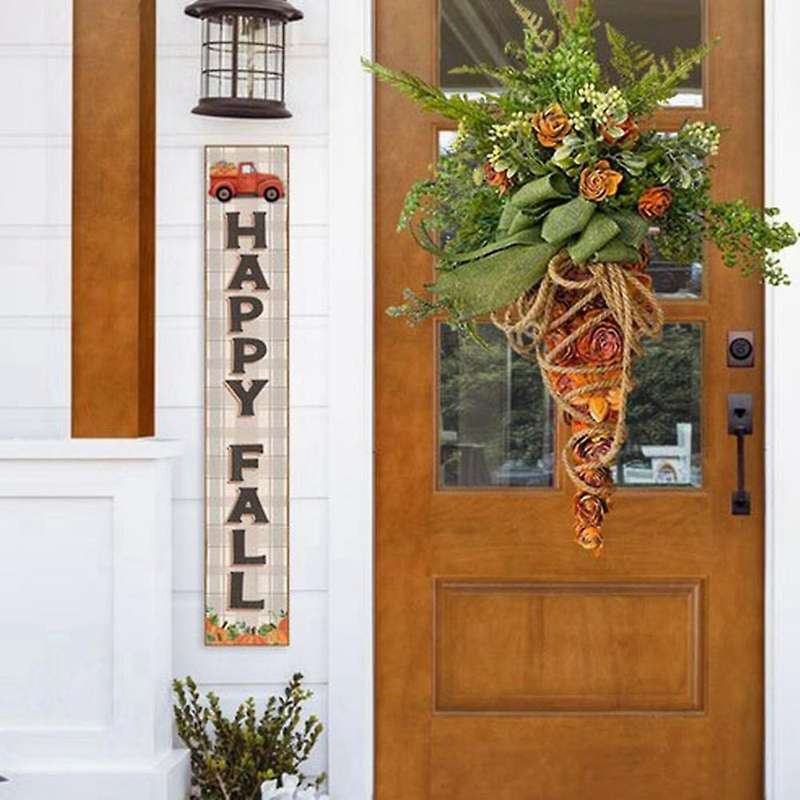 Easter Bunny Carrot Shape Wreath with Burlap for Home Festival Decor