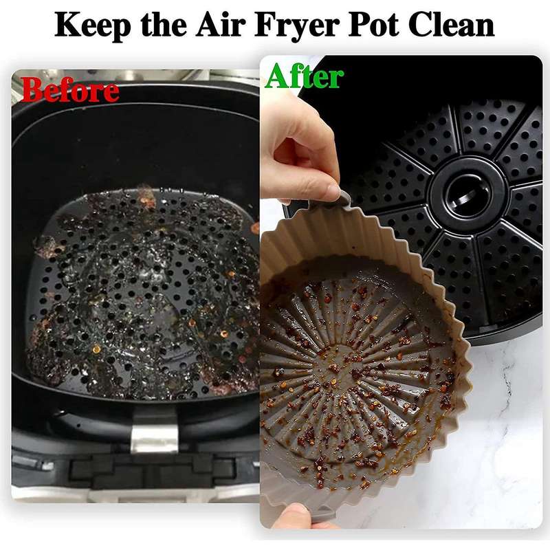 3 Pcs Air Fryer Silicone Liner Set for Baking Roasting Microwave C
