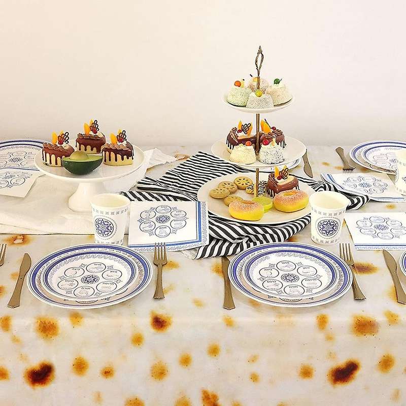 4pcs Tortilla Plastic Tablecloth, 54 Inch X 108 Inch Rectangle