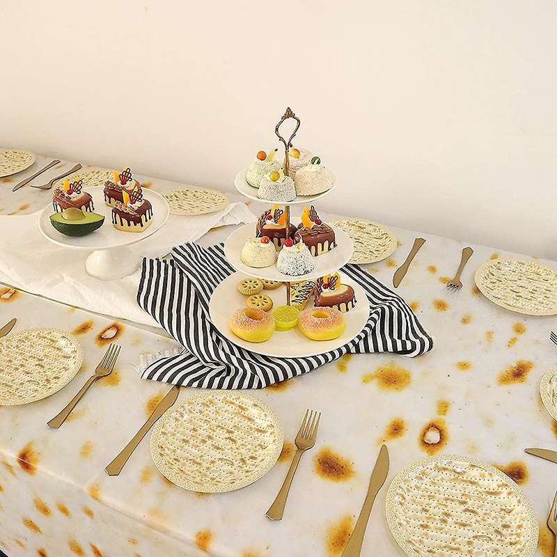 4pcs Tortilla Plastic Tablecloth, 54 Inch X 108 Inch Rectangle