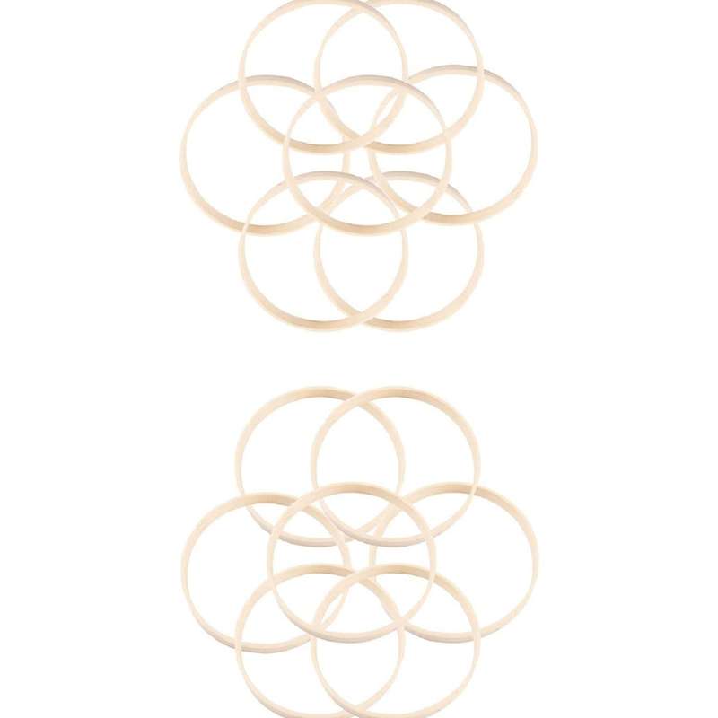 10pcs Wooden Bamboo Dreamcatcher Hoops Round Hoops Macrame Rings