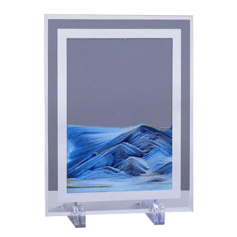 Moving Sand Picture Ornaments 3d Vision Flowing Sand Painting Blue