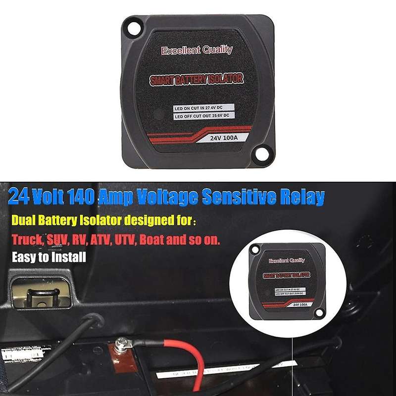 Dual Battery Isolator 24v 100amp for Marine Car Vehicles Truck Camper