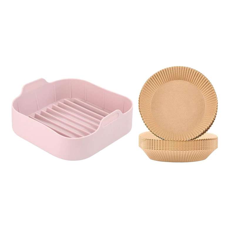 Air Fryer Silicone Pot and Air Fryer Disposable Paper Liner A