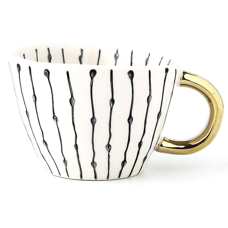 Geometric Ceramic Cup Hand Painted Capacity Irregular Coffee Cup F