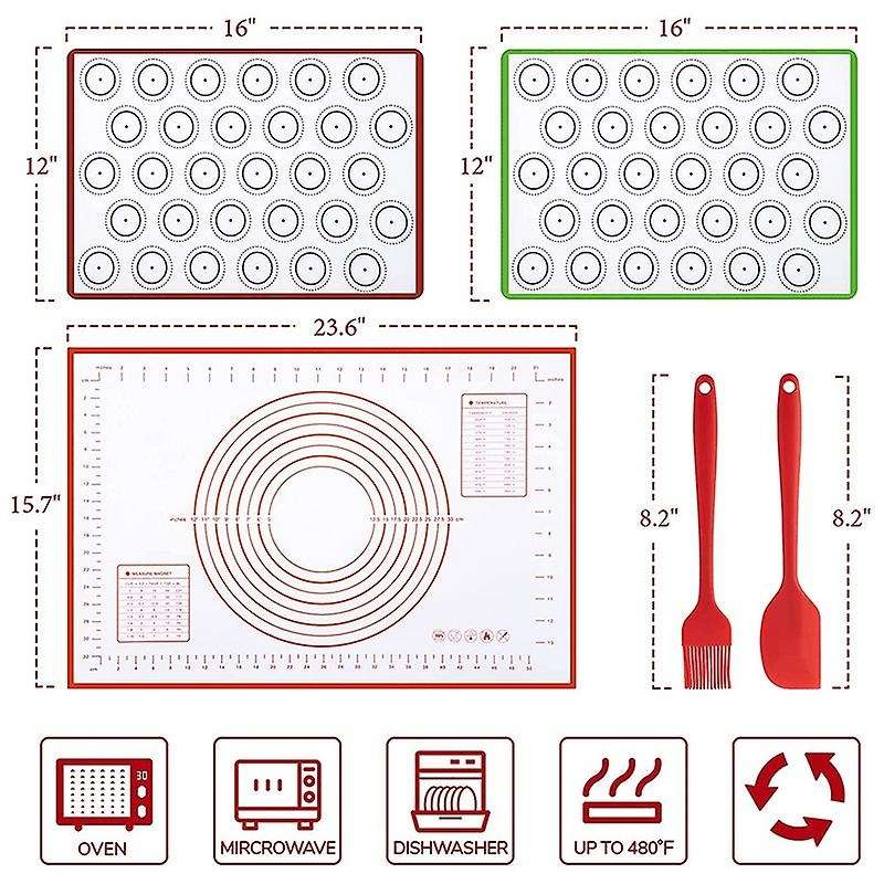 Silicone Non Stick Easy Clean Baking Mats for Cookie Sheets, Bread