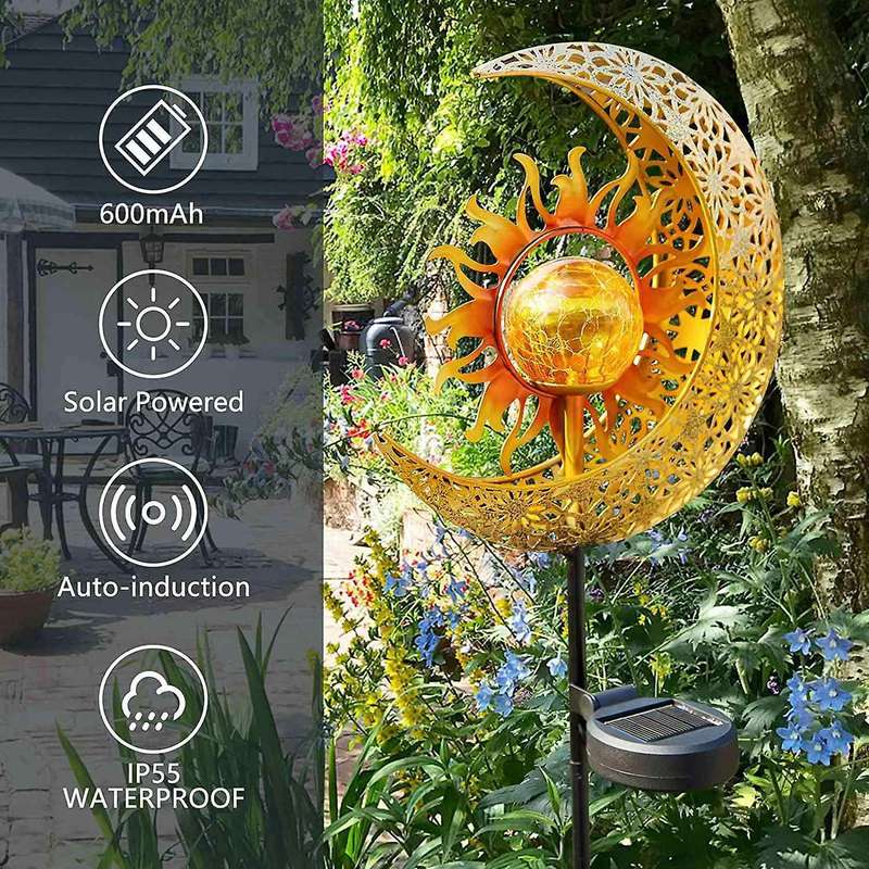 Garden Solar Lights Outdoor Decorative, Metal Stake Light Decorations