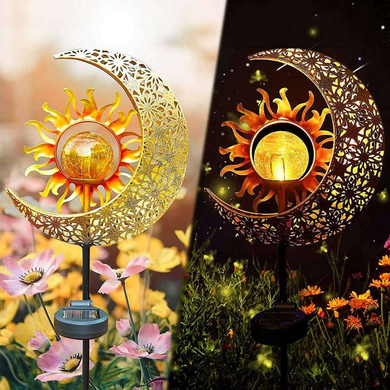 Garden Solar Lights Outdoor Decorative, Metal Stake Light Decorations
