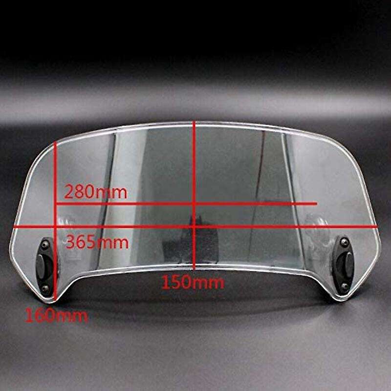 Motorcycle Windshield Extension Spoiler with Adjustable Clip Grey