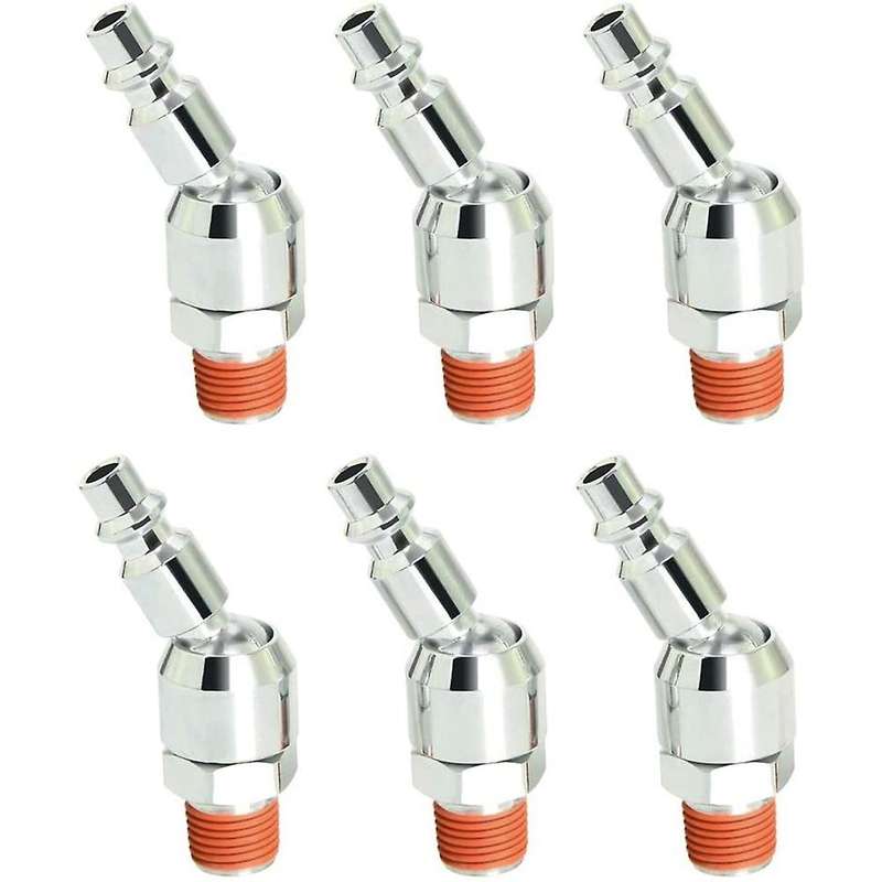 1/4 Inch Swivel Air Plug, 6-pack Industrial Swivel Coupler and Plug