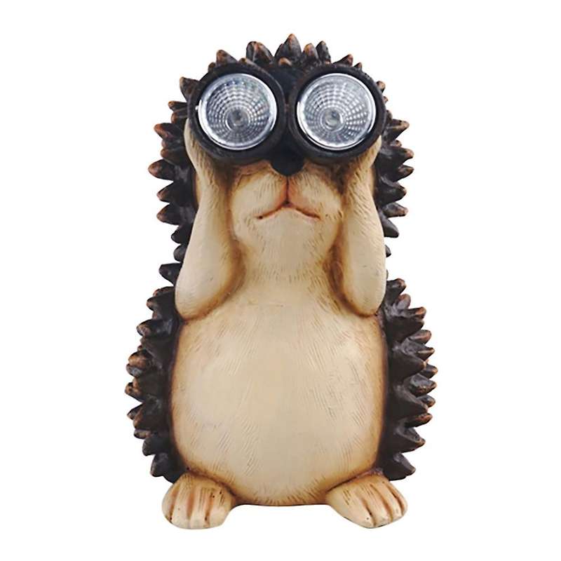 Garden Statues Frog Decor Sculptures with Led Lights Solar Lights A
