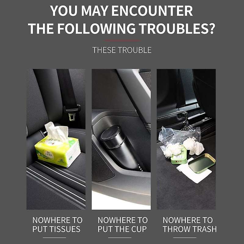 3 In 1 Car Organizer Storage Seat Back Hanging Tissue Holder Box , A