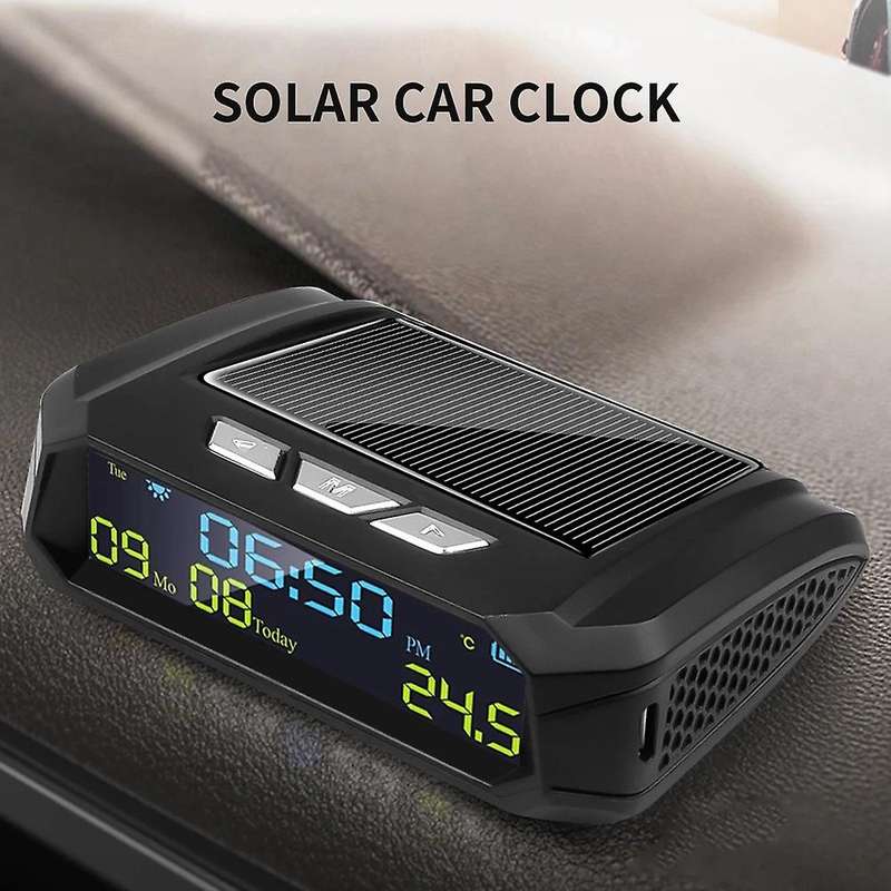 Car Solar Digital Clock for Outdoor Personal Car Part Decoration B