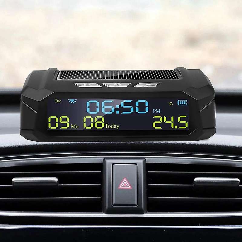 Car Solar Digital Clock for Outdoor Personal Car Part Decoration B