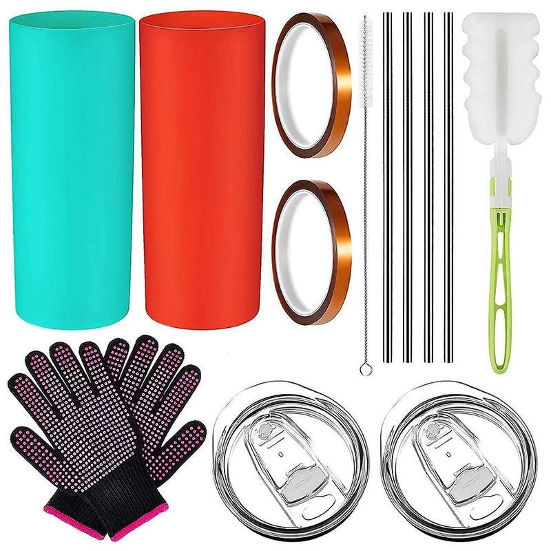 14pcs Sublimation Blank Skinny Tumbler Set for Heat Press Machine Diy