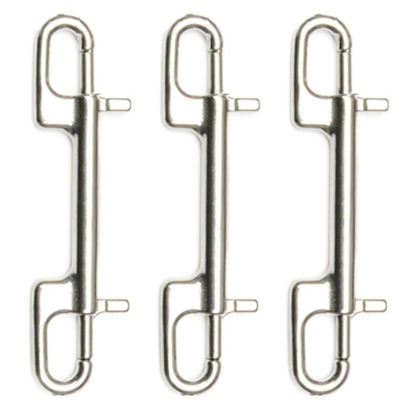 3x Stainless Steel Double Ended Bolt Snap Hook for Diving Pet Leash