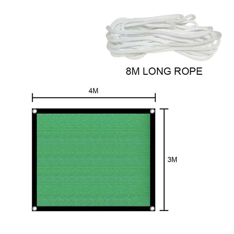 Green Hdpe Plastic Net Sun Shade Sail Sunscreen Plants Cover 3x4m