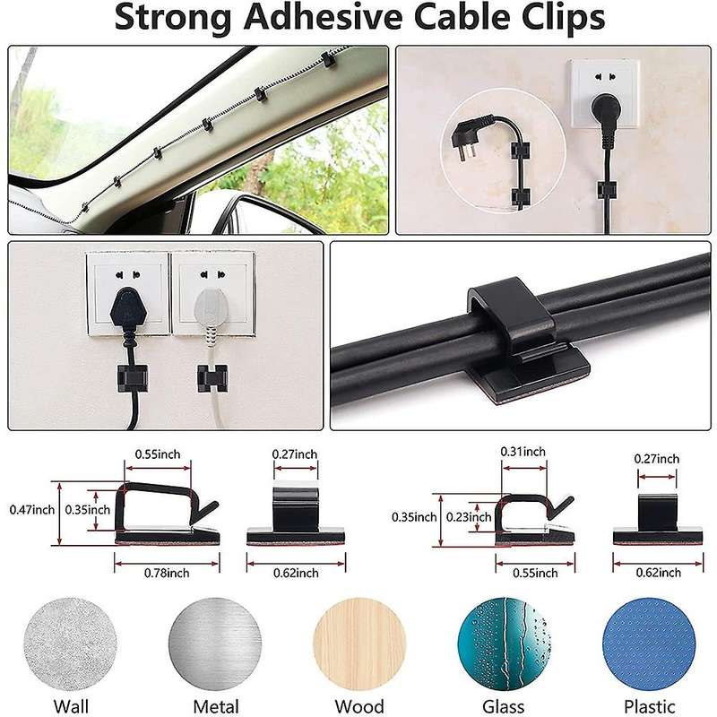 146pcs Cable Management Organizer Kit Cable Sleeve,self Adhesive Ties
