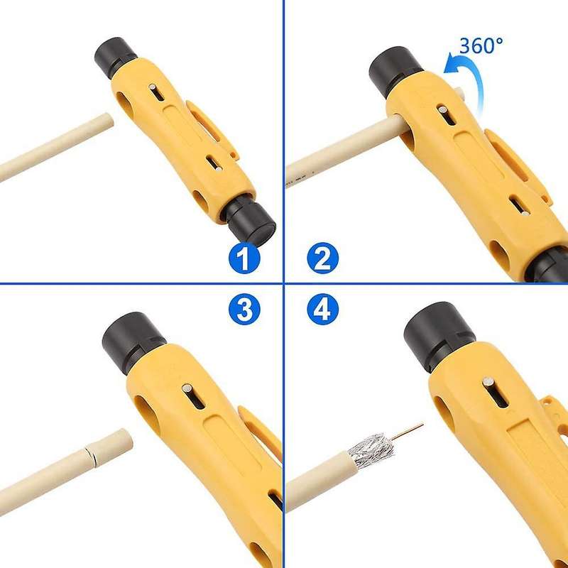 Coax Cable Crimper Tool Kit with 20pcs F Connectors for Rg7/11 Rg59