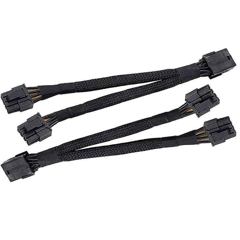 20cm Gpu Pcie 8 Pin Female to Dual 2x8 (6+2) Pin Male Pci Cable 10pcs