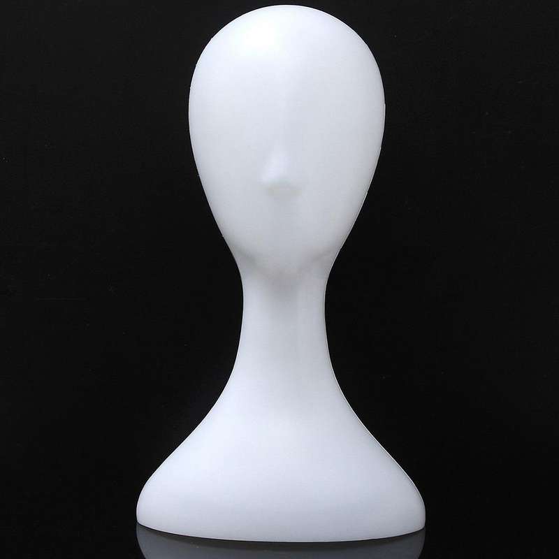 Lady High Plastic Head Wig Head Female Model Head White