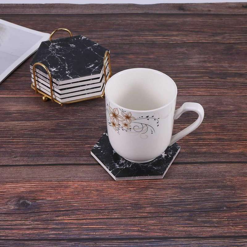 Ceramic Coasters with Marble Design,coaster Set,table Top Protection