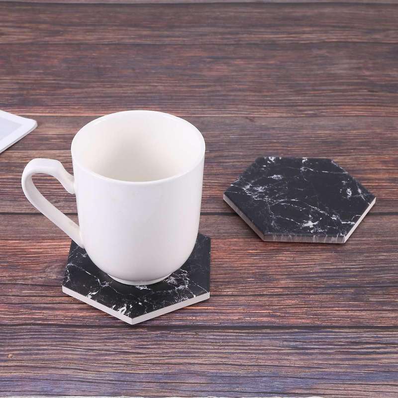 Ceramic Coasters with Marble Design,coaster Set,table Top Protection