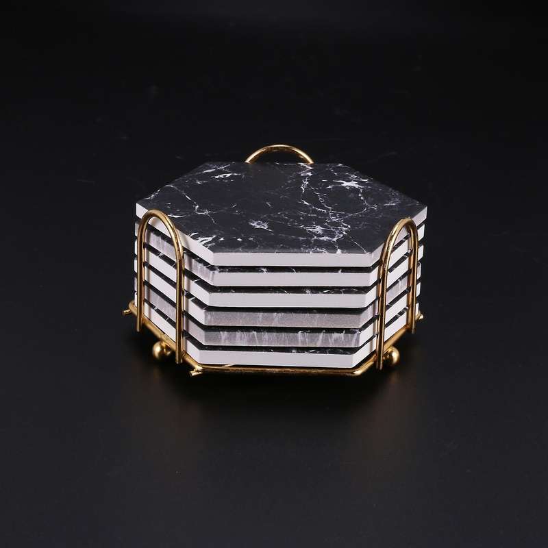 Ceramic Coasters with Marble Design,coaster Set,table Top Protection