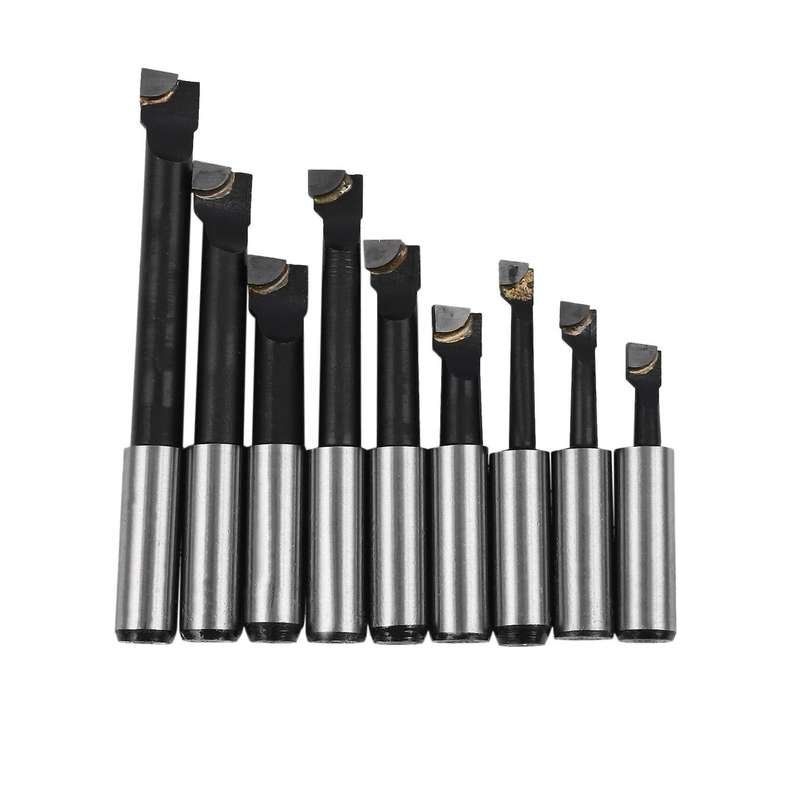 9pcs Hard Alloy Boring Bar Set 12mm for 2 Inch 50mm Boring Head