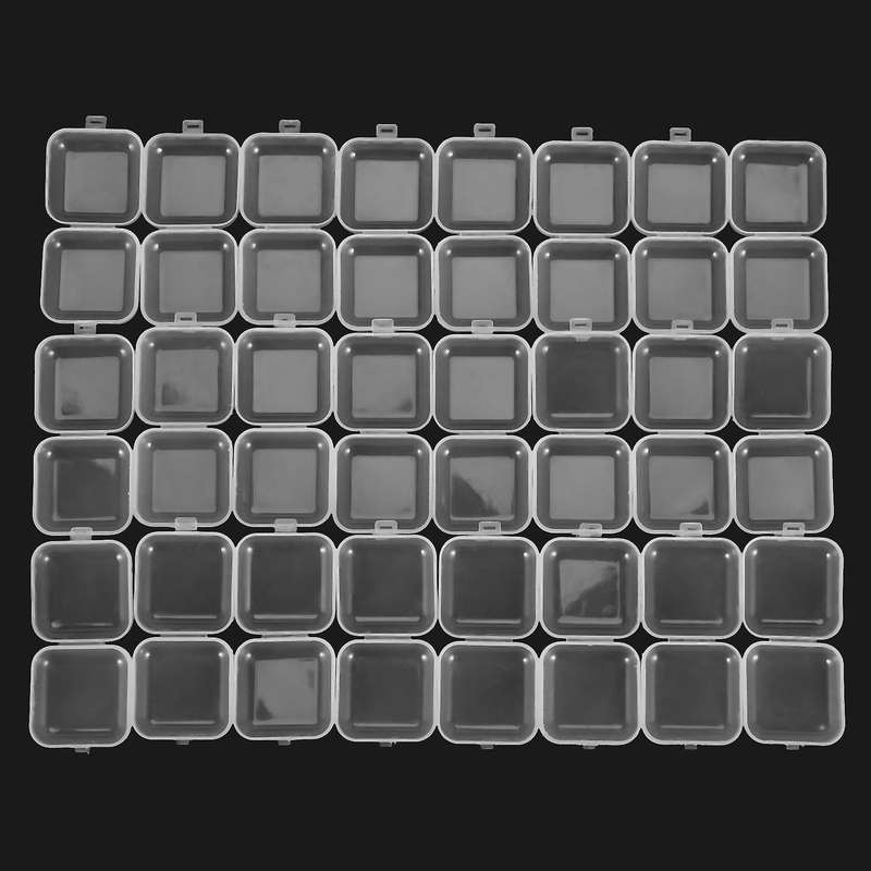 192pcs Small Clear Plastic Beads Storage Containers Box
