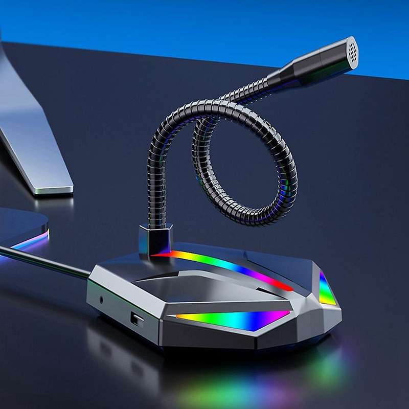Gaming Rgb Desktop Usb Microphone for Streaming Youtube Podcast