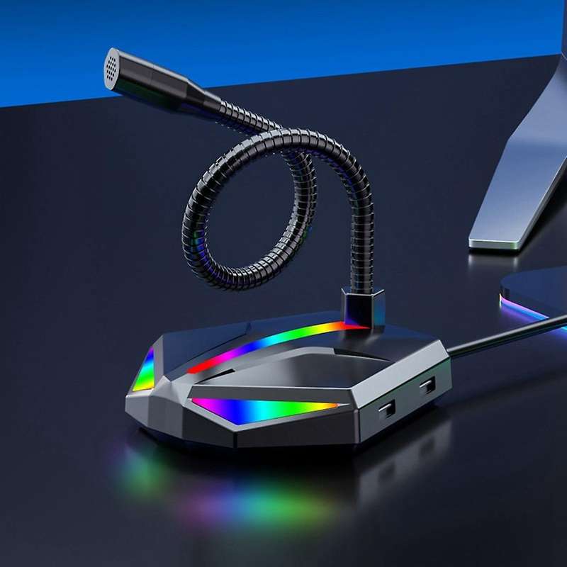 Gaming Rgb Desktop Usb Microphone for Streaming Youtube Podcast