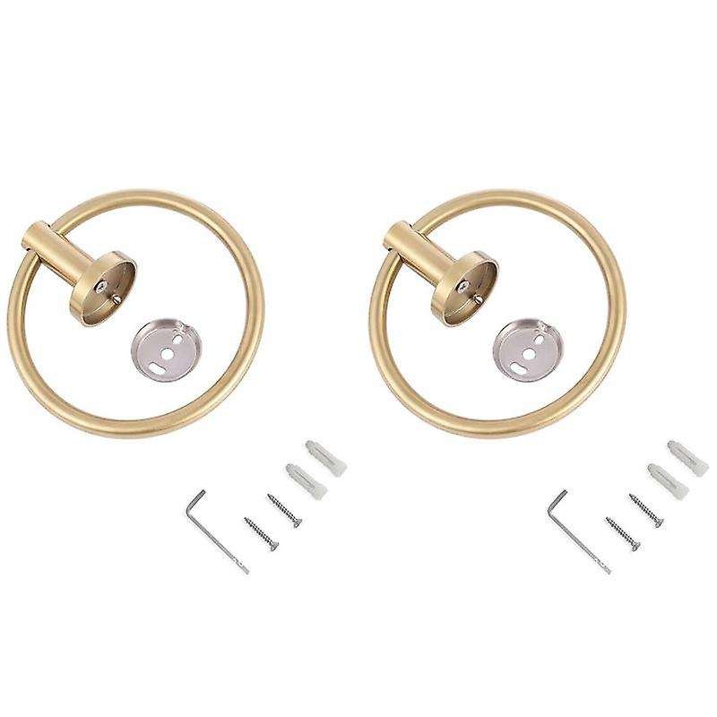 Gold Stainless Steel Towel Holder Bathroom Wall Mounted Towel Rings