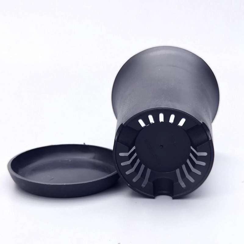 10pcsblack Round Flower Pots High Waist for Indoor and Outdoor Plants